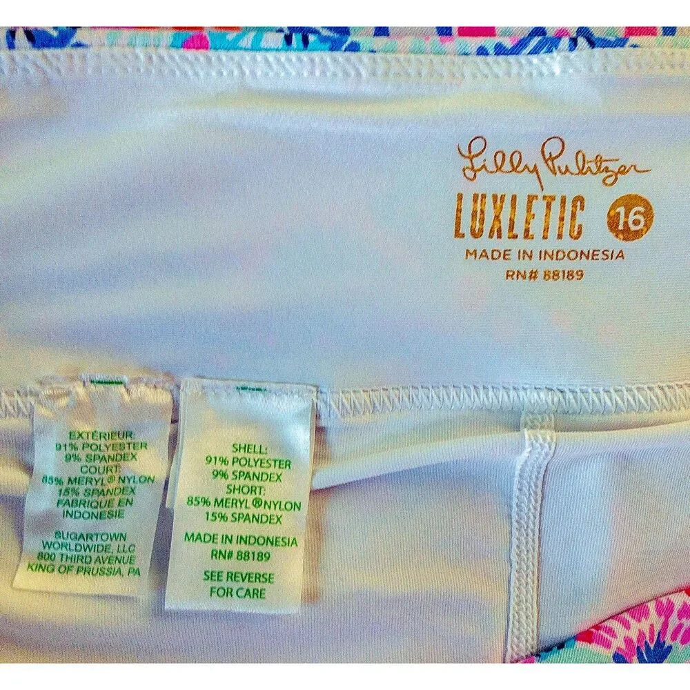 Lilly Pulitzer Luxletic Monica Skort Chic Retreat Golf Pickleball Tennis Size 16